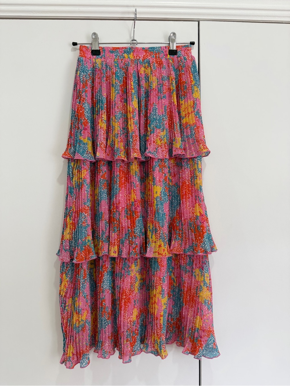 Allison New York Floral Pleated Tiered Midi Skirt XS